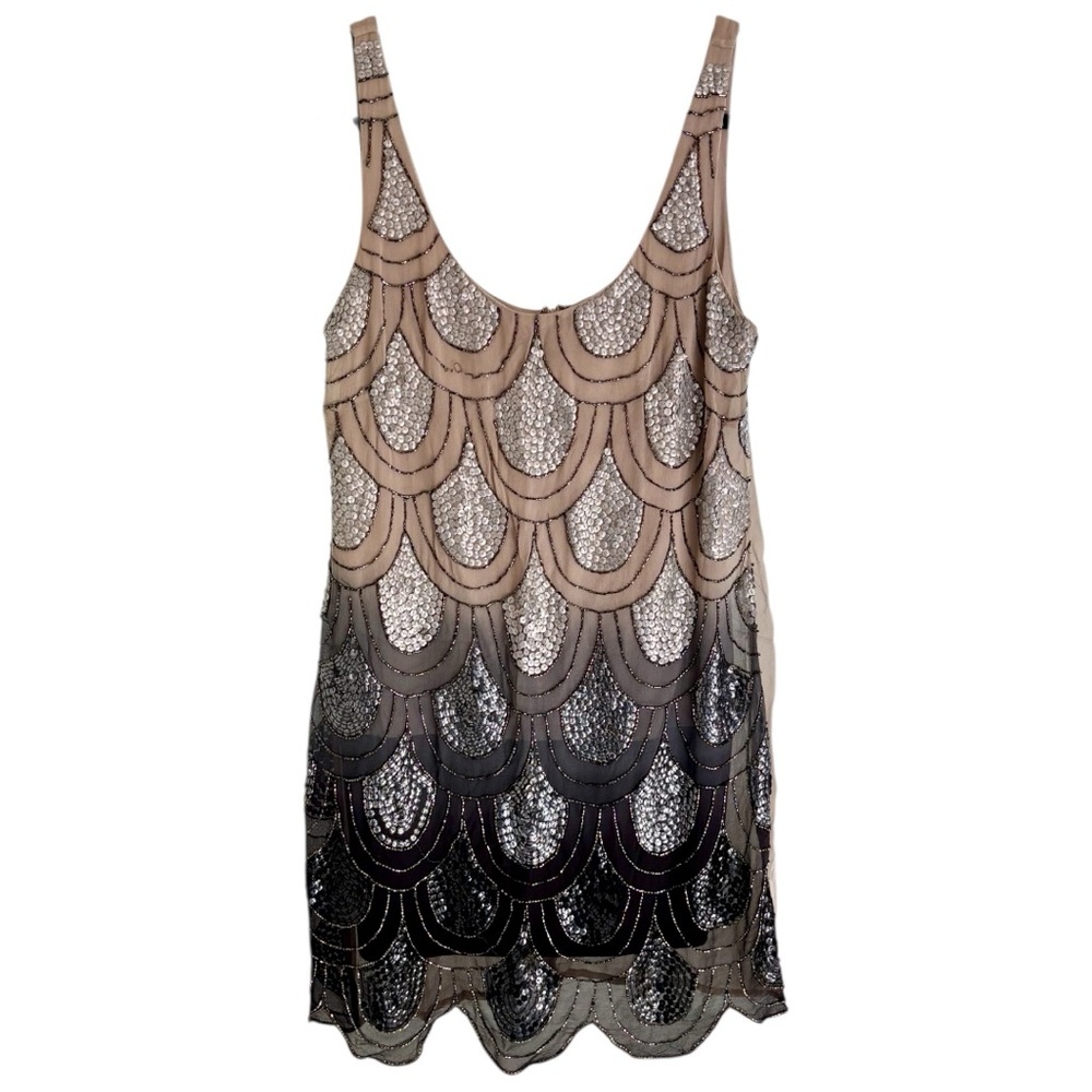 Gracia Ombré Beaded Dress 20s Flapper Great Gatsby Twenties Flapper Wedding Mini